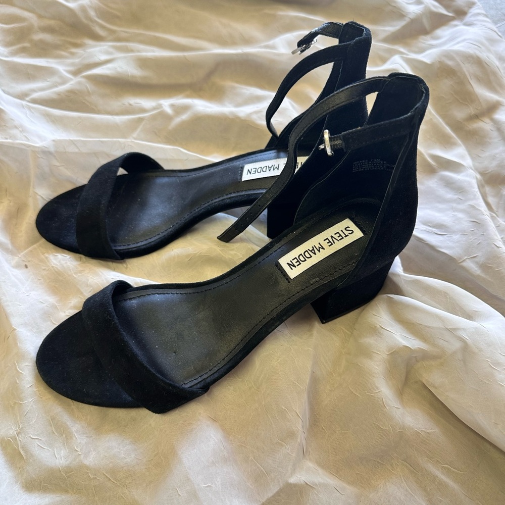 Steve Madden Black Suede Heels